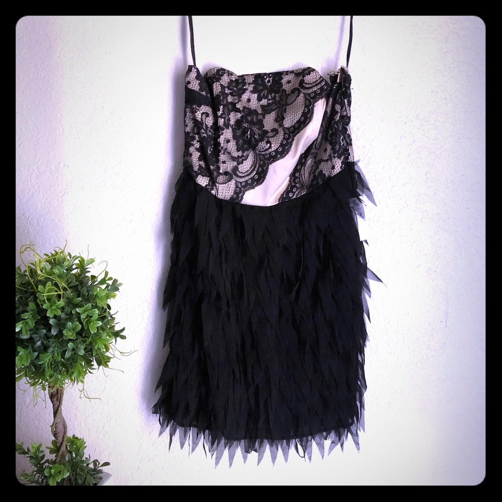 Foreign Exchange lace strapless dress